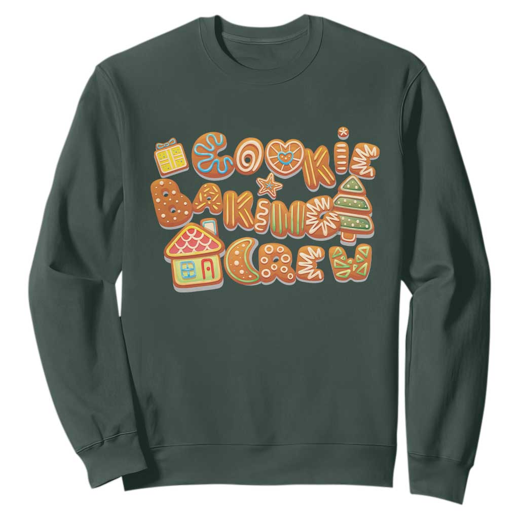 Funny Christmas Baking Sweatshirt Cookie Baking Crew Family Matching TS11 Dark Forest Green Print Your Wear