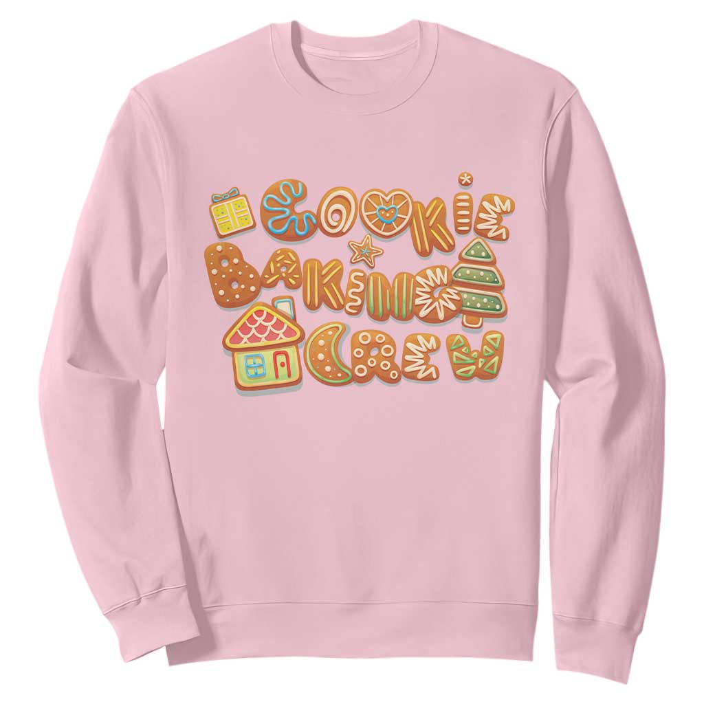 Funny Christmas Baking Sweatshirt Cookie Baking Crew Family Matching TS11 Light Pink Print Your Wear