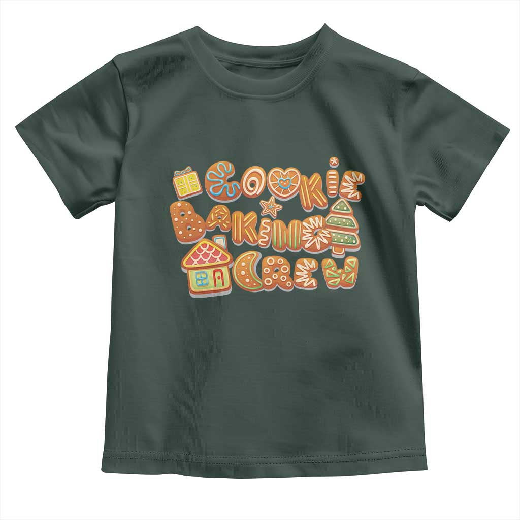 Funny Christmas Baking Toddler T Shirt Cookie Baking Crew Family Matching TS11 Dark Forest Green Print Your Wear
