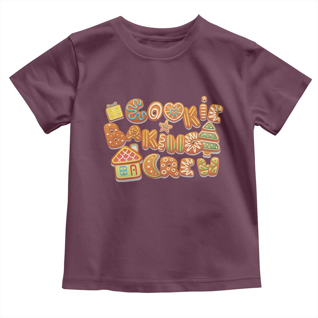Funny Christmas Baking Toddler T Shirt Cookie Baking Crew Family Matching TS11 Maroon Print Your Wear