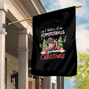 Funny Moo Deng Christmas Garden Flag I Want A Hippopotamus For Christmas Santa Baby Pygmy TS11 Print Your Wear
