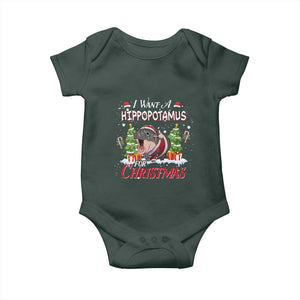 Funny Moo Deng Christmas Baby Onesie I Want A Hippopotamus For Christmas Santa Baby Pygmy TS11 Print Your Wear