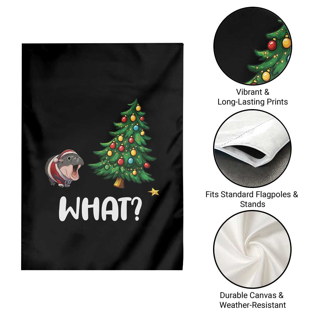 Funny Moo Deng Christmas Garden Flag What Santa Cute Hippo Zoo Meme Baby Pygmy Xmas Tree TS11 Print Your Wear