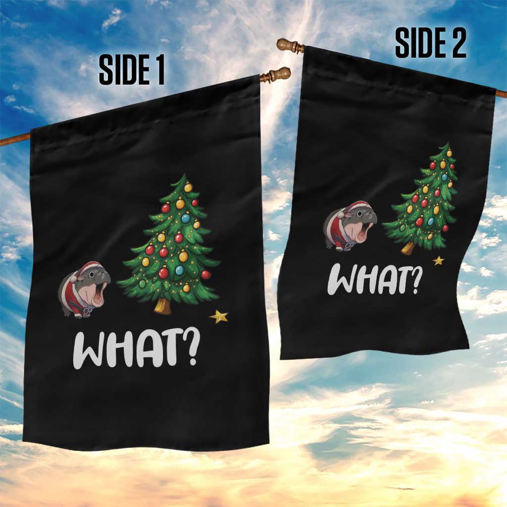 Funny Moo Deng Christmas Garden Flag What Santa Cute Hippo Zoo Meme Baby Pygmy Xmas Tree TS11 Print Your Wear