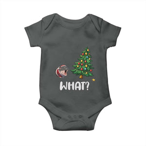 Funny Moo Deng Christmas Baby Onesie What Santa Cute Hippo Zoo Meme Baby Pygmy Xmas Tree TS11 Dark Heather Print Your Wear