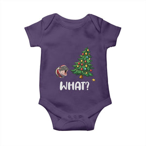 Funny Moo Deng Christmas Baby Onesie What Santa Cute Hippo Zoo Meme Baby Pygmy Xmas Tree TS11 Purple Print Your Wear