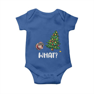 Funny Moo Deng Christmas Baby Onesie What Santa Cute Hippo Zoo Meme Baby Pygmy Xmas Tree TS11 Royal Blue Print Your Wear
