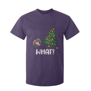 Funny Moo Deng Christmas T Shirt For Kid What Santa Cute Hippo Zoo Meme Baby Pygmy Xmas Tree TS11 Purple Print Your Wear