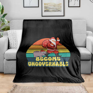 Funny Moo Deng Christmas Throw Blanket Become Ungovernable Xmas Santa TS11 Print Your Wear