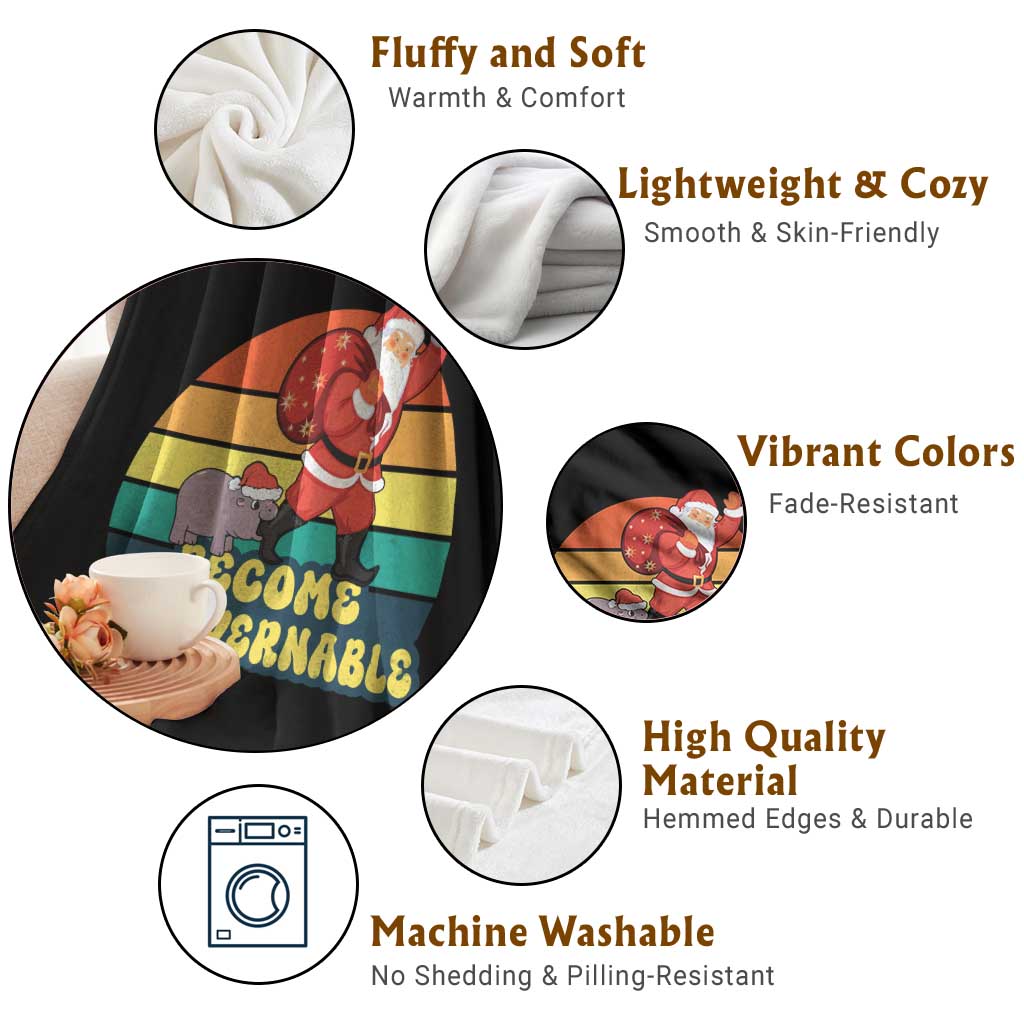 Funny Moo Deng Christmas Throw Blanket Become Ungovernable Xmas Santa TS11 Print Your Wear