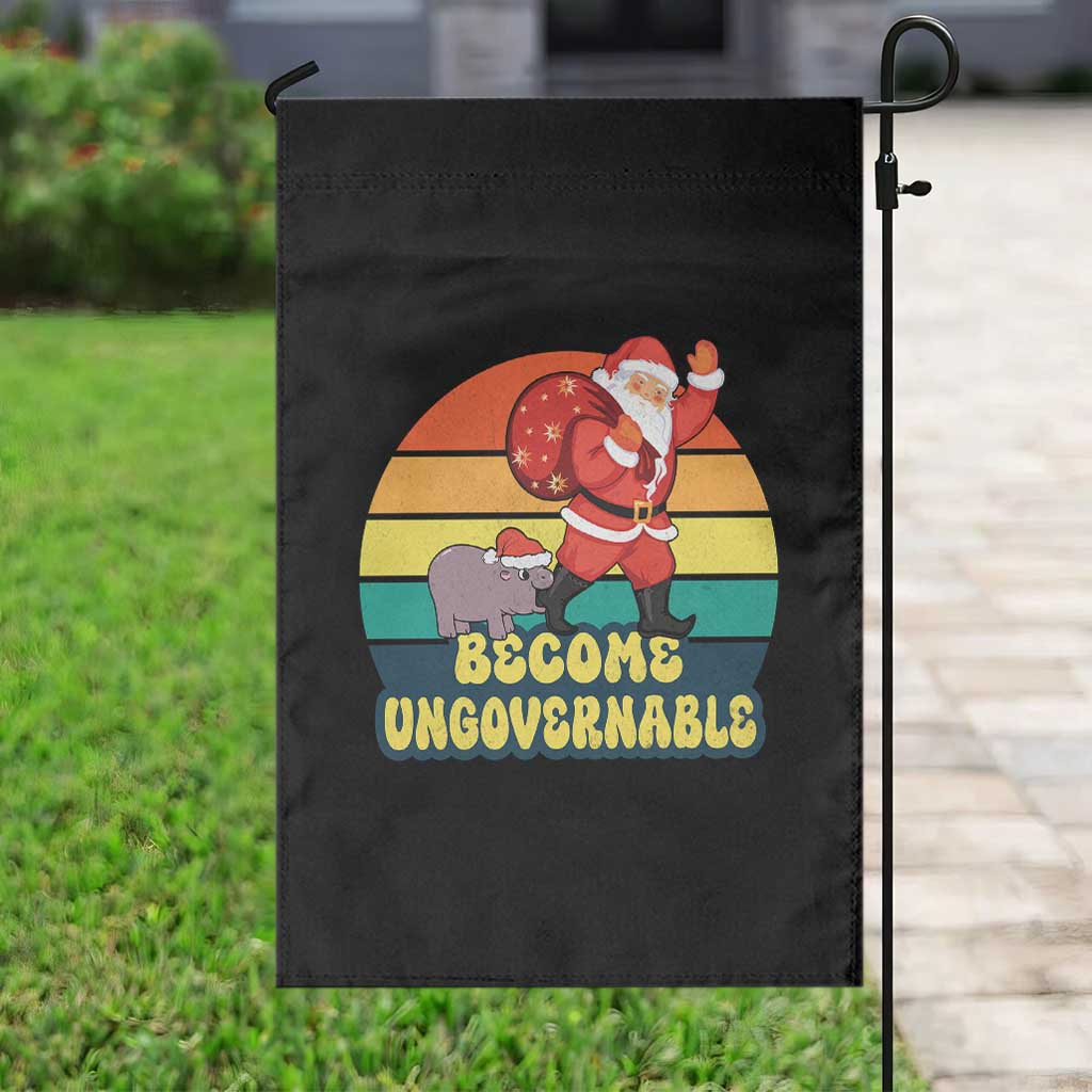 Funny Moo Deng Christmas Garden Flag Become Ungovernable Xmas Santa TS11 Print Your Wear
