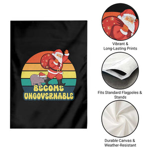 Funny Moo Deng Christmas Garden Flag Become Ungovernable Xmas Santa TS11 Print Your Wear
