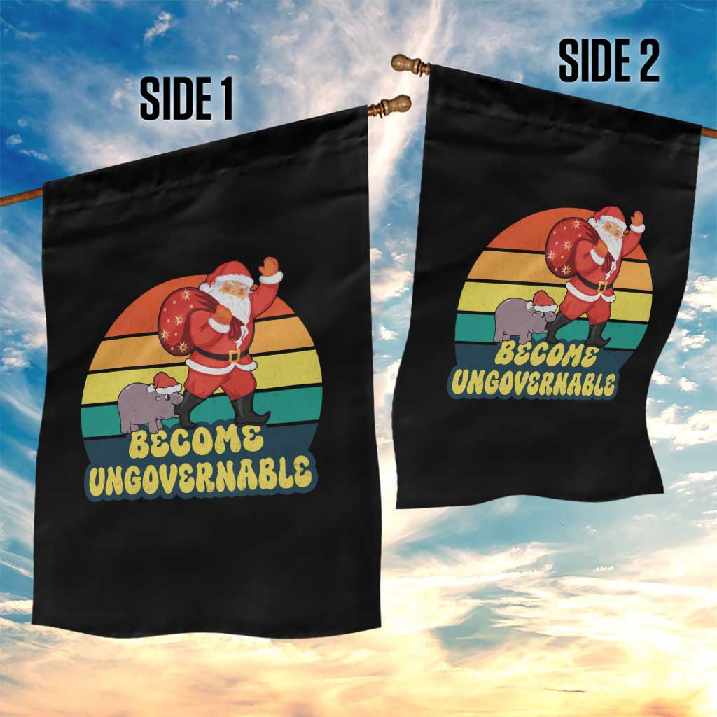 Funny Moo Deng Christmas Garden Flag Become Ungovernable Xmas Santa TS11 Print Your Wear