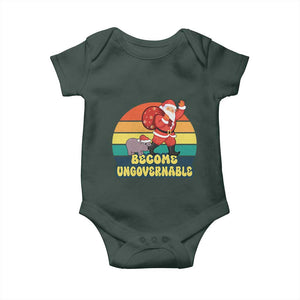 Funny Moo Deng Christmas Baby Onesie Become Ungovernable Xmas Santa TS11 Print Your Wear