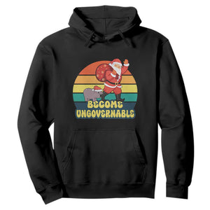 Funny Moo Deng Christmas Hoodie Become Ungovernable Xmas Santa TS11 Black Print Your Wear
