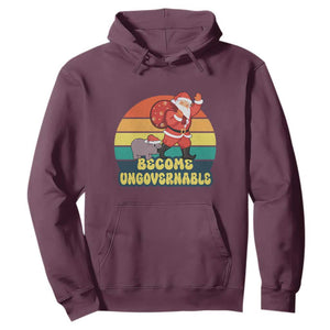 Funny Moo Deng Christmas Hoodie Become Ungovernable Xmas Santa TS11 Maroon Print Your Wear