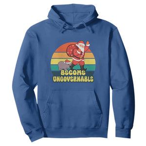 Funny Moo Deng Christmas Hoodie Become Ungovernable Xmas Santa TS11 Royal Blue Print Your Wear