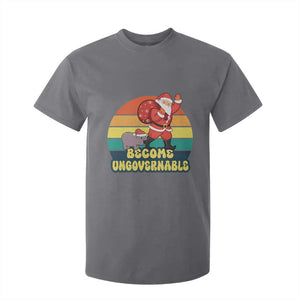 Funny Moo Deng Christmas T Shirt For Kid Become Ungovernable Xmas Santa TS11 Charcoal Print Your Wear