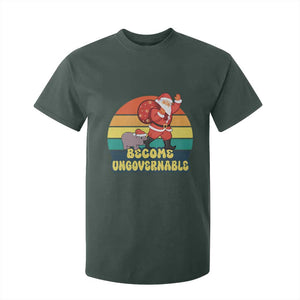 Funny Moo Deng Christmas T Shirt For Kid Become Ungovernable Xmas Santa TS11 Dark Forest Green Print Your Wear