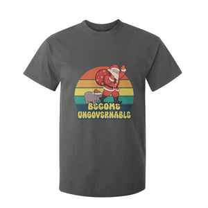 Funny Moo Deng Christmas T Shirt For Kid Become Ungovernable Xmas Santa TS11 Dark Heather Print Your Wear