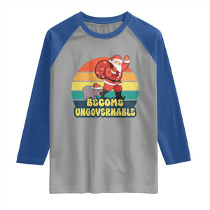 Funny Moo Deng Christmas Raglan Shirt Become Ungovernable Xmas Santa TS11 Sport Gray Royal Print Your Wear