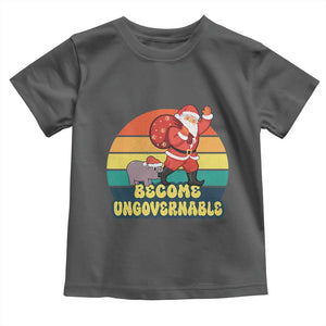 Funny Moo Deng Christmas Toddler T Shirt Become Ungovernable Xmas Santa TS11 Dark Heather Print Your Wear