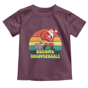 Funny Moo Deng Christmas Toddler T Shirt Become Ungovernable Xmas Santa TS11 Maroon Print Your Wear
