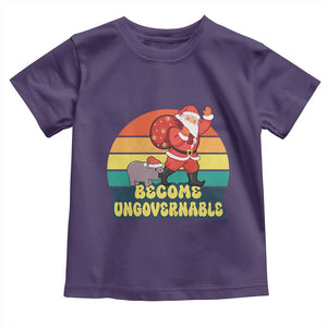 Funny Moo Deng Christmas Toddler T Shirt Become Ungovernable Xmas Santa TS11 Purple Print Your Wear