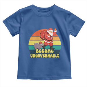 Funny Moo Deng Christmas Toddler T Shirt Become Ungovernable Xmas Santa TS11 Royal Blue Print Your Wear
