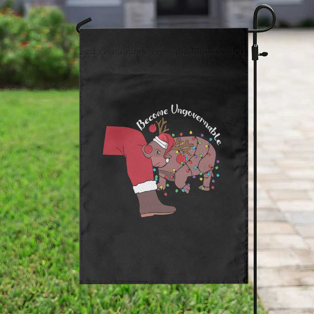 Funny Moo Deng Christmas Garden Flag Become Ungovernable Reindeer Xmas Santa TS11 Print Your Wear