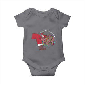 Funny Moo Deng Christmas Baby Onesie Become Ungovernable Reindeer Xmas Santa TS11 Charcoal Print Your Wear