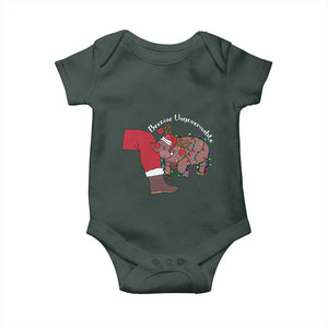 Funny Moo Deng Christmas Baby Onesie Become Ungovernable Reindeer Xmas Santa TS11 Print Your Wear