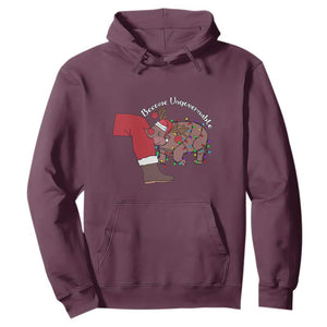 Funny Moo Deng Christmas Hoodie Become Ungovernable Reindeer Xmas Santa TS11 Maroon Print Your Wear