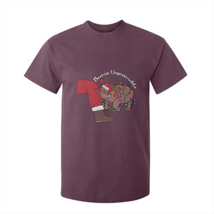 Funny Moo Deng Christmas T Shirt For Kid Become Ungovernable Reindeer Xmas Santa TS11 Maroon Print Your Wear