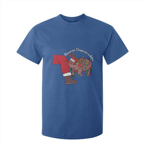 Funny Moo Deng Christmas T Shirt For Kid Become Ungovernable Reindeer Xmas Santa TS11 Royal Blue Print Your Wear