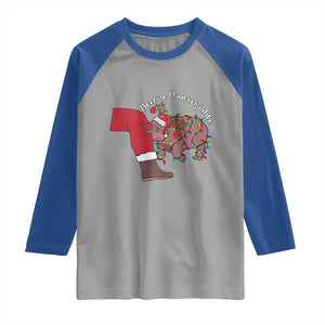 Funny Moo Deng Christmas Raglan Shirt Become Ungovernable Reindeer Xmas Santa TS11 Sport Gray Royal Print Your Wear