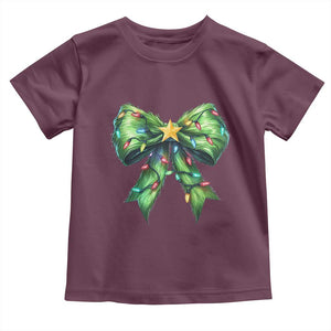 Funny Christmas Coquette Baby Shirt Green Xmas Tree Bow TS11 Maroon Print Your Wear