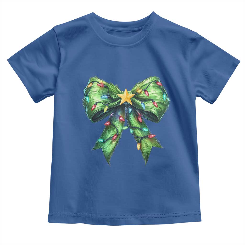 Funny Christmas Coquette Baby Shirt Green Xmas Tree Bow TS11 Royal Blue Print Your Wear