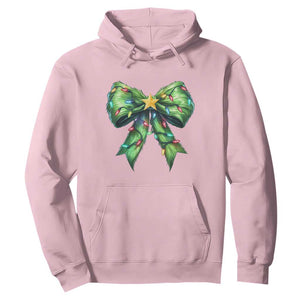 Funny Christmas Coquette Hoodie Green Xmas Tree Bow TS11 Light Pink Print Your Wear