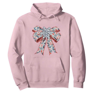 Funny Toile Folk Art Scandinavian Coquette Bow Christmas Hoodie TS11 Light Pink Print Your Wear