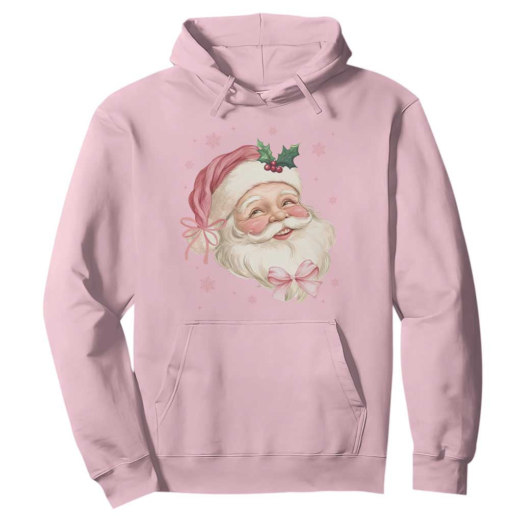 Christmas Coquette Pink Santa Bow Hoodie TS11 Light Pink Print Your Wear