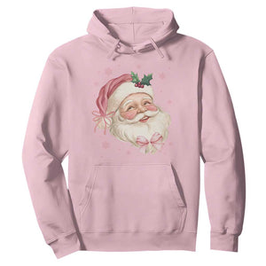 Christmas Coquette Pink Santa Bow Hoodie TS11 Light Pink Print Your Wear