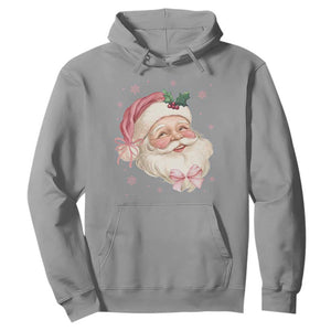 Christmas Coquette Pink Santa Bow Hoodie TS11 Sport Gray Print Your Wear