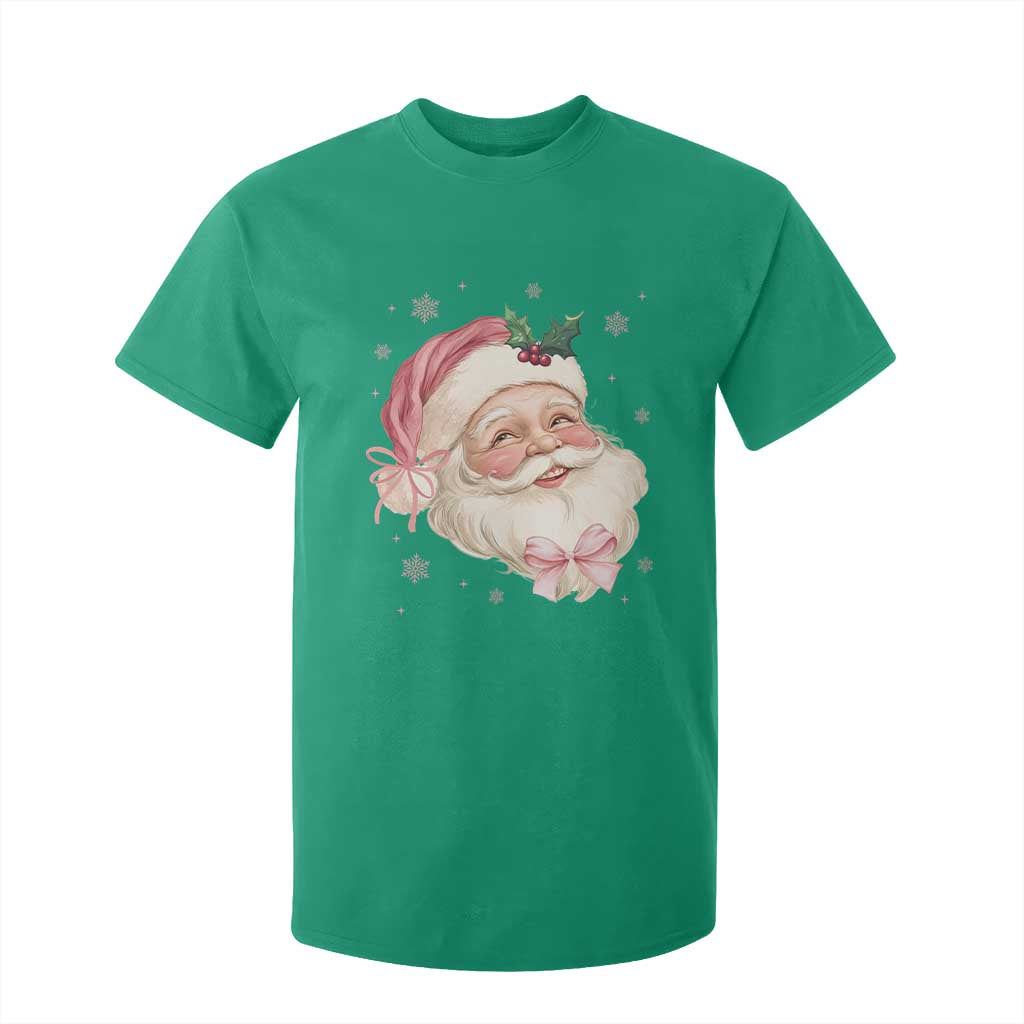 Christmas Coquette Pink Santa Bow T Shirt For Kid TS11 Irish Green Print Your Wear