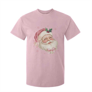 Christmas Coquette Pink Santa Bow T Shirt For Kid TS11 Light Pink Print Your Wear