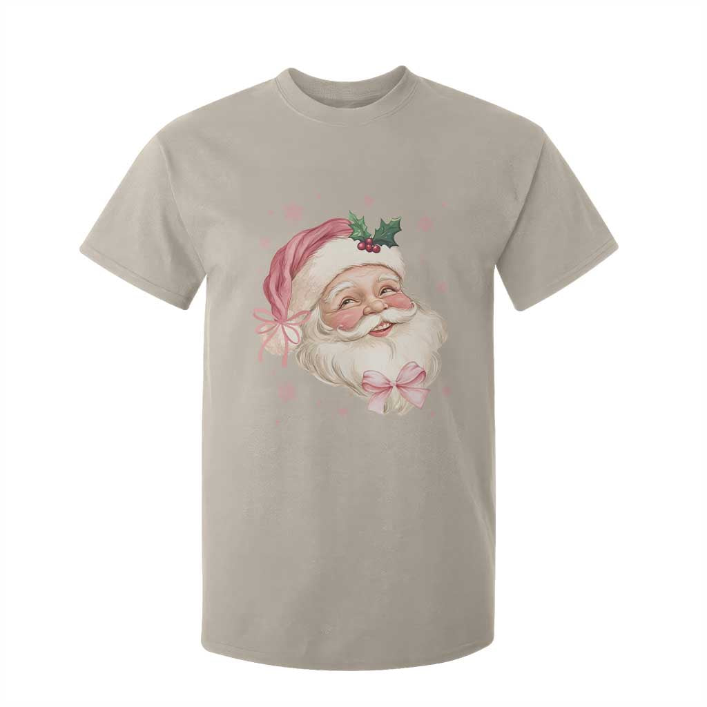 Christmas Coquette Pink Santa Bow T Shirt For Kid TS11 Sand Print Your Wear