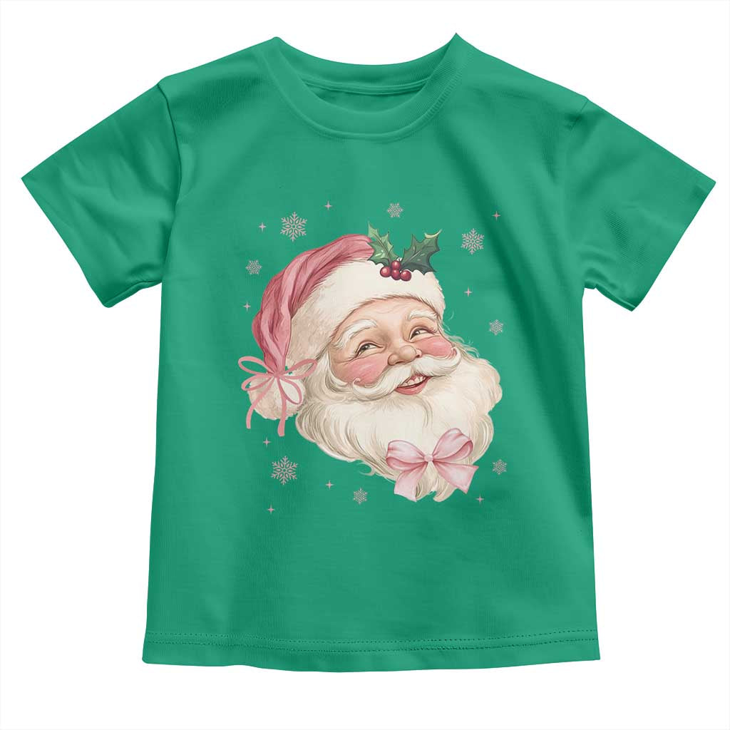 Christmas Coquette Pink Santa Bow Toddler T Shirt TS11 Irish Green Print Your Wear