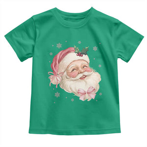 Christmas Coquette Pink Santa Bow Toddler T Shirt TS11 Irish Green Print Your Wear
