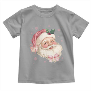 Christmas Coquette Pink Santa Bow Toddler T Shirt TS11 Sport Gray Print Your Wear
