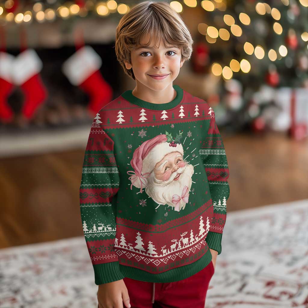 Christmas Coquette Pink Santa Bow Ugly Christmas Sweater TS11 Christmas Print Your Wear